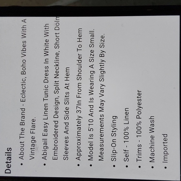 Johnny Was  Abigail Easy Linen Tunic Dress size Large - Picture 10 of 11